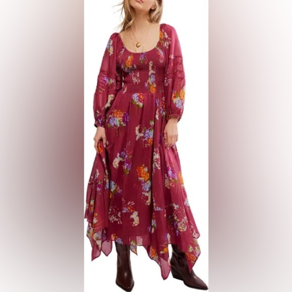 Free People Morning Glory Floral Maxi Dress S B705 - Picture 1 of 3